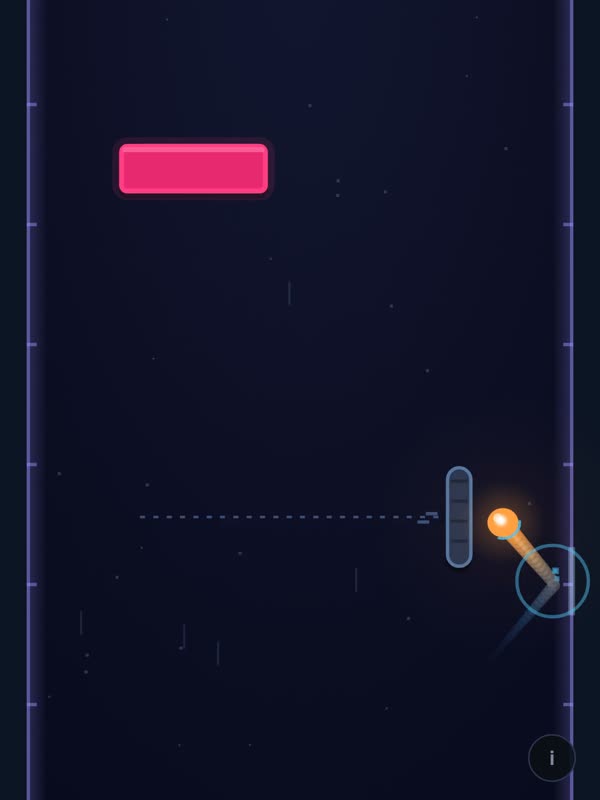 In-game capture: a deadly pink obstacle above a harmless grey post